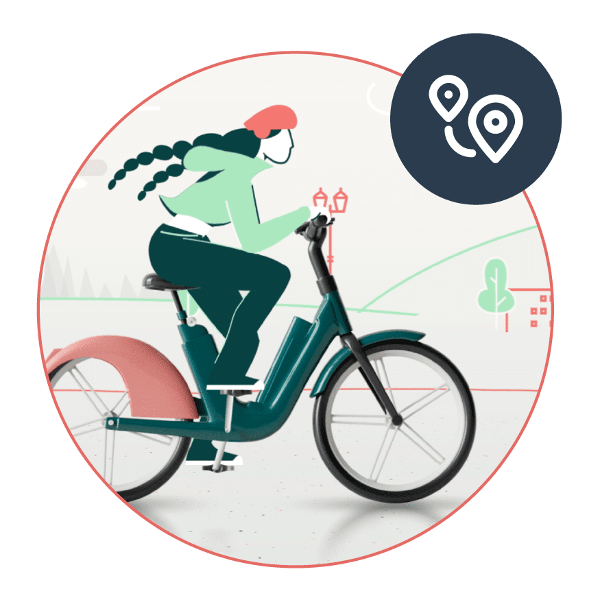 Woman riding an e-bike