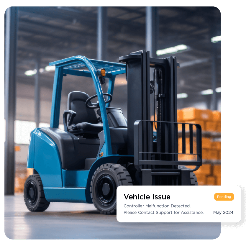electric forklift vehicle issue tracking