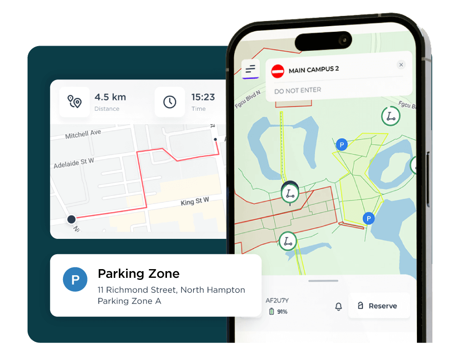 Joyride rider app parking and trip details