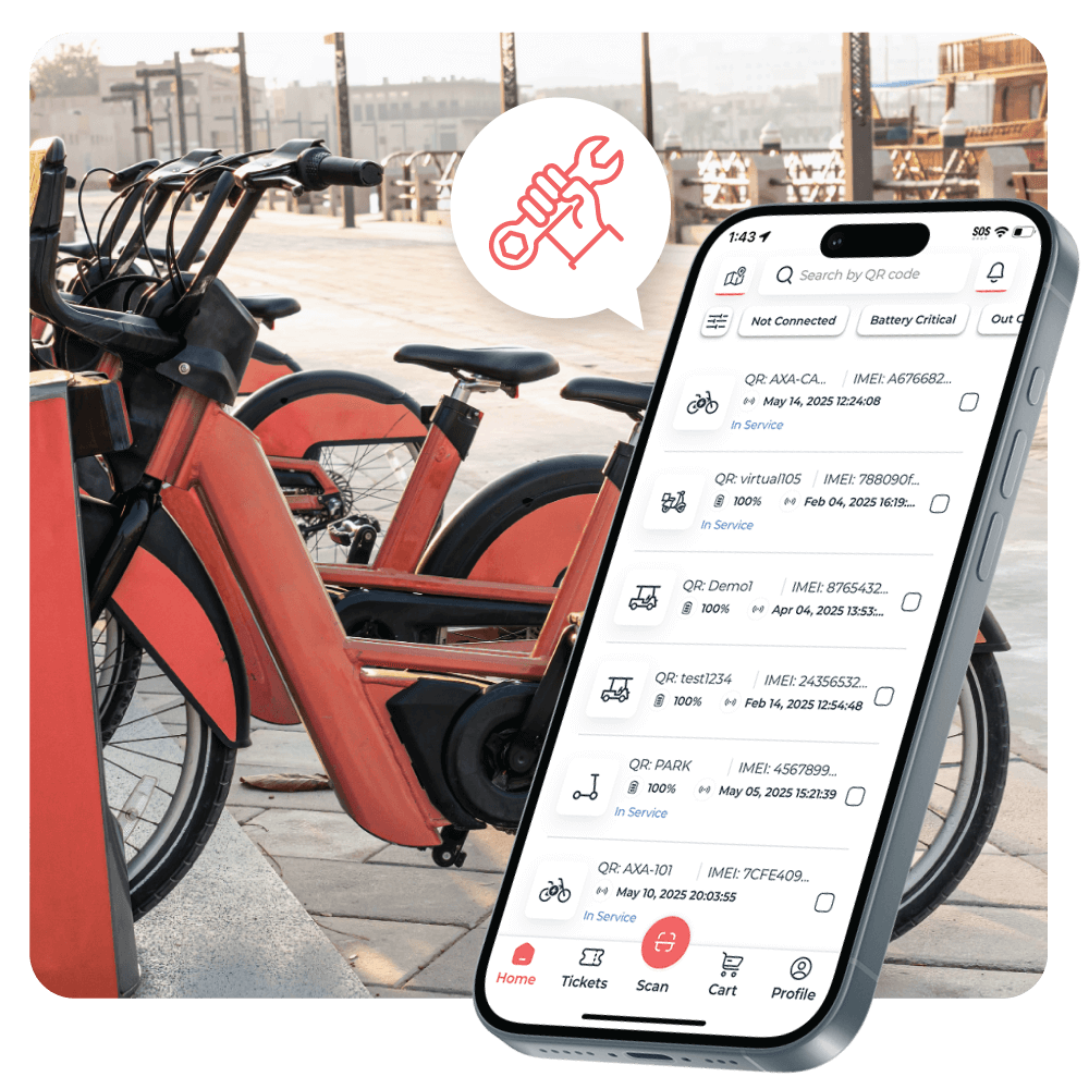 Joyride Operator App screens for fleet field teams