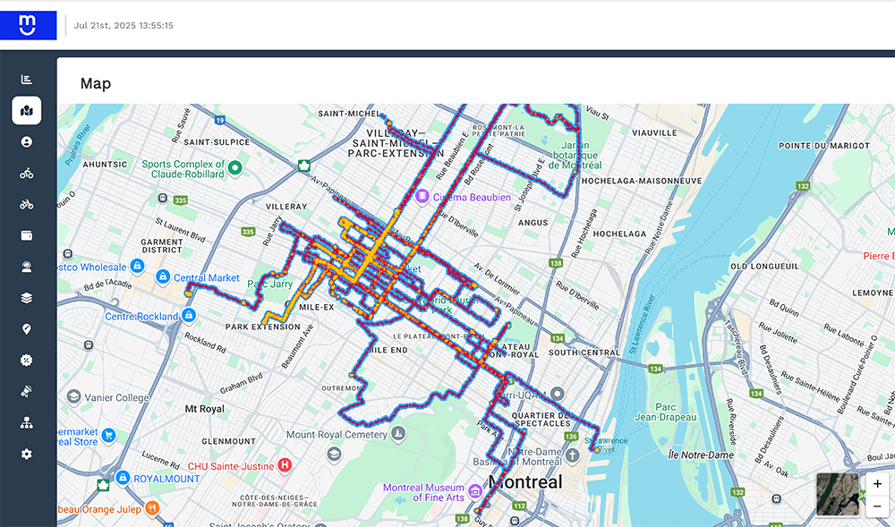 trip heatmap on the Joyride fleet management dashboard
