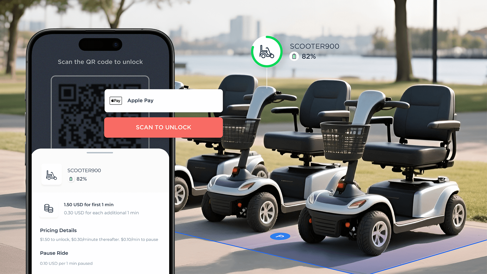 mobility scooter rental business powered by Joyride shared mobility rental app
